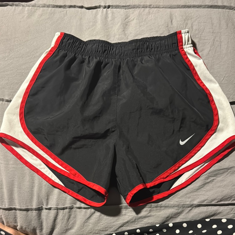 Nike Women's Black and Red Athletic Shorts